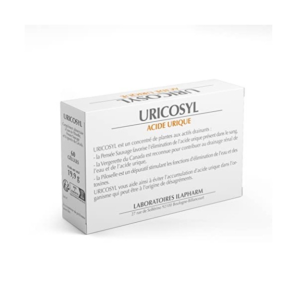 Laboratoires Ilapharm - URICOSYL - Eliminez lacide urique - Boîte de 60 gélules