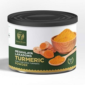 Poudre de curcuma Meghalaya Lakadong à haute teneur en curcumine - 150 g - Pure, fraîche et biologique