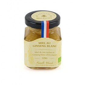LES ABEILLES DE MALESCOT - Miel Français au Ginseng Blanc - Origine 100% Sud-Ouest - Pot 125 g