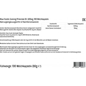 Now Foods, Evening Primrose Oil Huile dOnagre , avec Acide Gamma-Linolénique, 500mg, 100 Capsules molles, Testé en Laborato