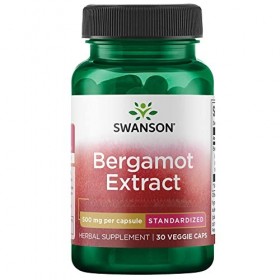 Swanson, Bergamot Extract Extrait de Bergamote , 500mg, 30 Capsules végétaliennes, Testé en Laboratoire, Végétarien, Sans So