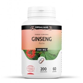 Ginseng Biologique 300 mg - 200 gélules - Certifié Ecocert - Orgaliane