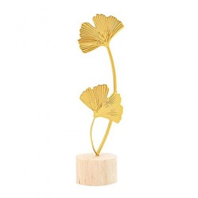 JJZXD 1pc Exquis Ginkgo Feuille Feuille Ginkgo Feuille décoration de Feuille de Ginkgo décor en Bois Fond en Fer forgé Ginkgo
