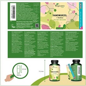 Trèfle Rouge + Igname Sauvage Vegavero® | MÉNOPAUSE | 1200 mg dextrait digname 20:1 - Dosage maximum | 240mg de diosgénin