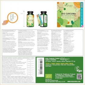 Curcuma BIO Vegavero® | 14 620 mg | Avec Poivre Noir Haute Absorption Curcumine | Anti Inflammatoire | SANS ADDITIFS et VEG