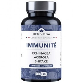 Formule naturelle à base de plantes | Echinacée, Acérola, Shiitake, Thym, Romarin | Renforce les défenses naturelles | Riche 