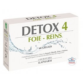 Laboratoires Ilapharm - DETOX4 - Plantes- Eliminer les toxines - Draineur - Boîte de 60 gélules