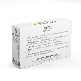 Laboratoires Ilapharm - DETOX4 - Plantes- Eliminer les toxines - Draineur - Boîte de 60 gélules
