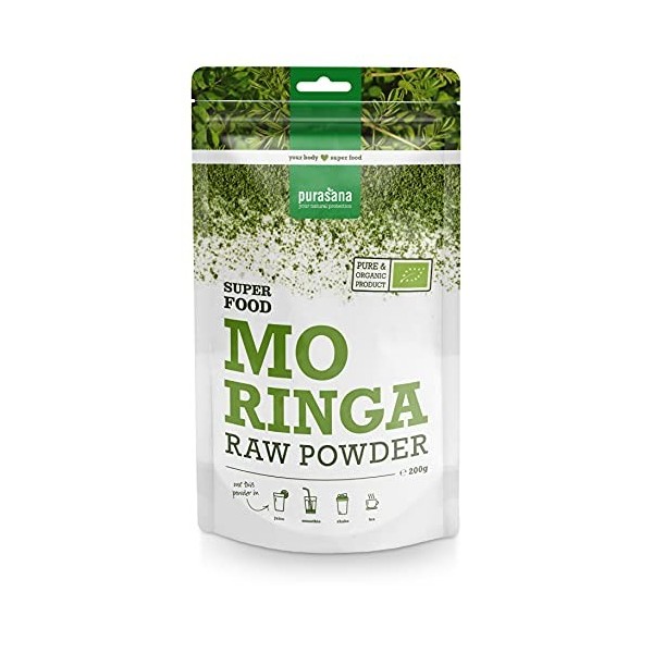 Purasana | Poudre De Moringa 200g | Autres super aliments | 100% de poudre de moringa biologique