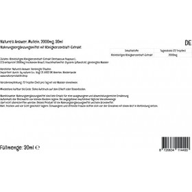 Natures Answer, Mullein Leaf Extract Extrait de Molène , 2000mg, 30ml, Sans Alcool, Testé en Laboratoire, Sans Gluten, Sans