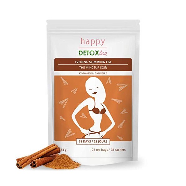 Thé et infusion Minceur Cannelle - Happy Detox Tea - Cure minceur de 4 semaines - 28 sachets