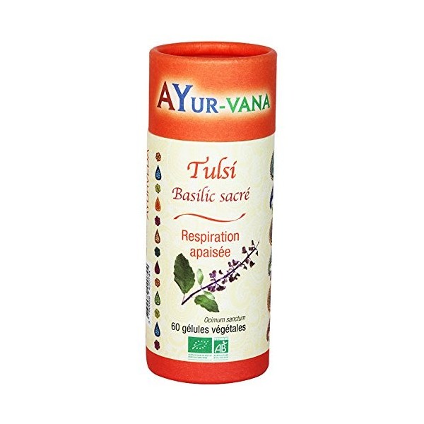 Ayur-Vana Tulsi Bio Pilulier de 60 Gélules