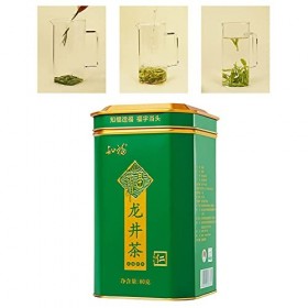 MSUIINT Thé Longjing 80 G Contenu Net Parfum Fort Goût Sucré Feuilles de Thé de Printemps en Conserve Lourdes et Délicates, T
