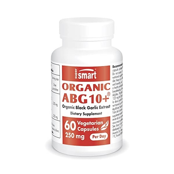 Supersmart - ABG10+ ® 125 mg - Extrait d’Ail Noir Vieilli Standardisé à 0,1% de S-Allyl-Cystéine - Contribue à l’Amélioration