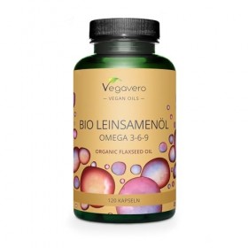 OMÉGA 3 6 9 BIO Vegavero® | VEGAN | 100% Naturel : Huile de Lin 1000 mg | Sans Additifs | 120 gélules GreenCaps