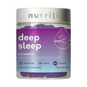 Nutrili Deep Sleep Gummies Sommeil 1 mois | Mélatonine, L-théanine, Extrait de Lavande, et Passiflore …