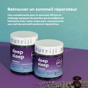 Nutrili Deep Sleep Gummies Sommeil 1 mois | Mélatonine, L-théanine, Extrait de Lavande, et Passiflore …