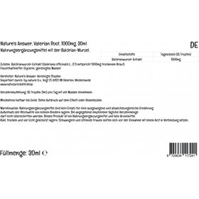 Natures Answer, Valerian Root Extract Extrait de Racine de Valériane , 1.000mg, Gouttes Végétaliennes, 30ml, Testé en Labor
