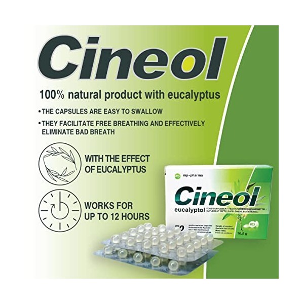 Cineol Eucalyptol - 100% naturel - gélules à lhuile deucalyptus - contre l’inflammation des voies respiratoires supérieures