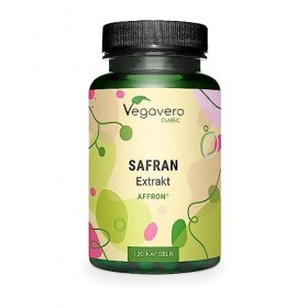 Safran Espagnol Vegavero® | 120 Gélules | Extrait de Qualité : Affron® | Sans Additifs | Avec 3,5% Lepticrosalides Safranal 