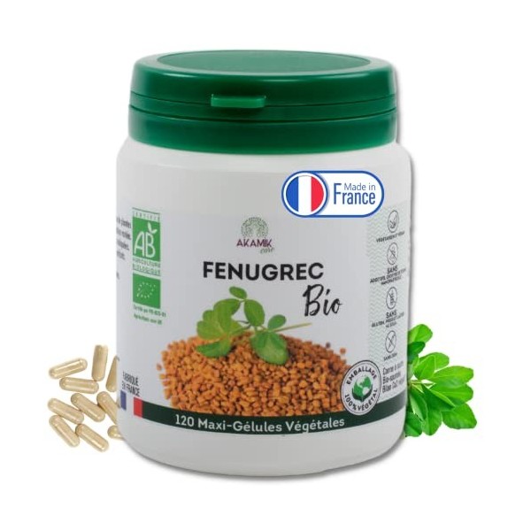 Fenugrec Biologique | Complément alimentaire 2320mg |120 gélules pures et naturelles | Pour stimuler allaitement | Croissance