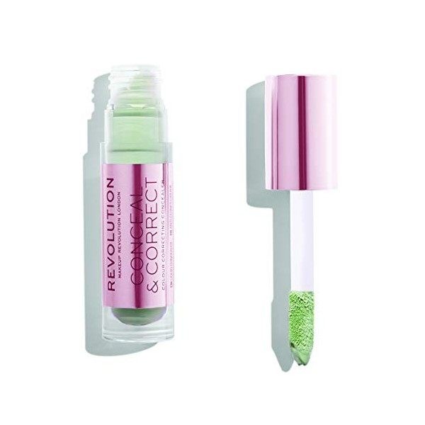 Makeup Revolution, Conceal & Correct, Correcteur de teint, Vert, 4g