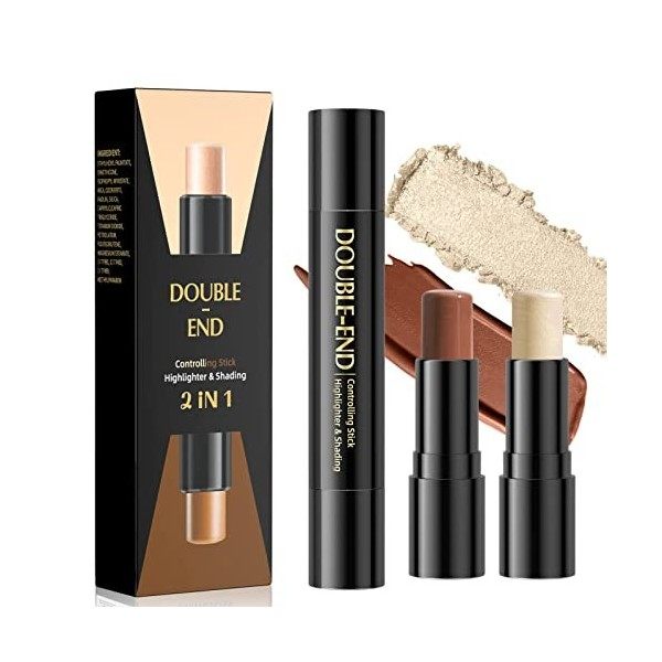 AONAT 2 in1 Contouring Stick,Stylo Correcteur Contour Double Tête,Double-ended Illuminateur Bâton,Stylo Maquillage Imperméabl