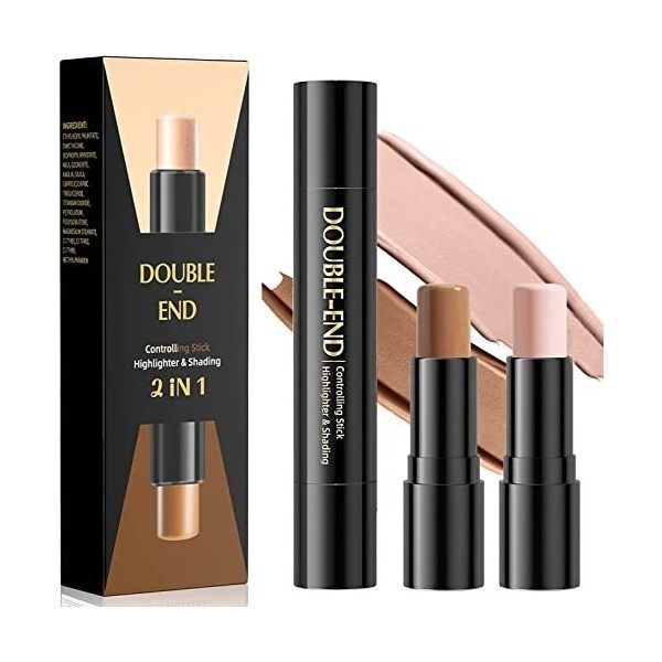 AONAT 2 in1 Contouring Stick,Stylo Correcteur Contour Double Tête,Double-ended Illuminateur Bâton,Stylo Maquillage Imperméabl