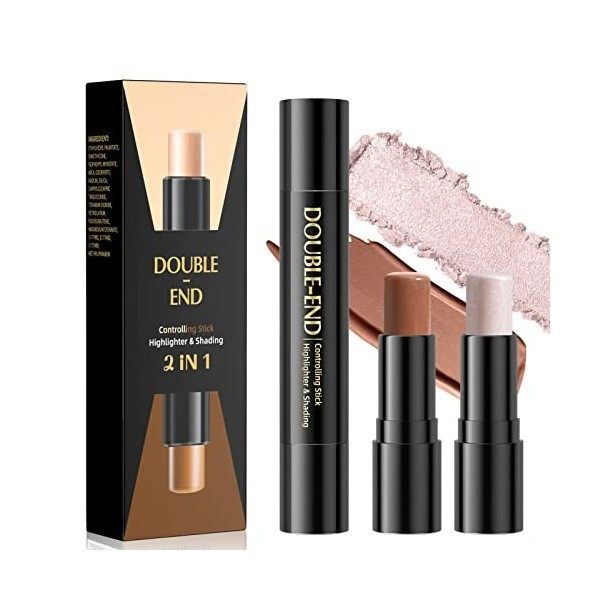 AONAT 2 in1 Contouring Stick,Stylo Correcteur Contour Double Tête,Double-ended Illuminateur Bâton,Stylo Maquillage Imperméabl