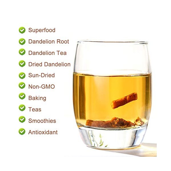 Plant Gift 100% Pure Dandelion Root Tea, Taraxacum thé de désintoxication thé de racine de pissenlit, source de vitamines