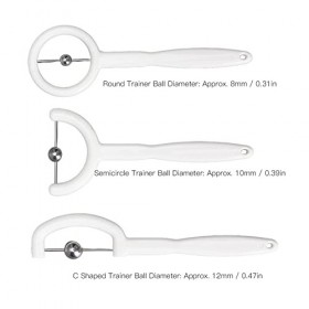 Ensemble Dexercices de Langue, 3pcs Enfants Exercice de Pointe de Langue Balles en Acier Inoxydable Force Musculaire Orale O