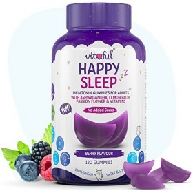 Vitaful Happy Sleep - Melatonine 1,9 mg - Complément Alimentaire Pour le Sommeil - Mélatonine + Choline - Pour un Meilleur So