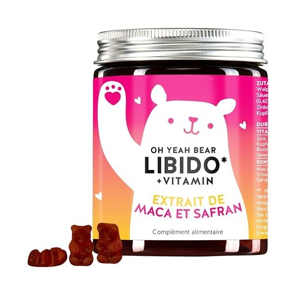 Plus dénergie et de vitalité - Booster de libido végétalien avec maca, sélénium et zinc à haute dose - Oh Yeah Bear - Bears 