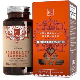 FS Boswellia Serrata | 120 Boswellia Haute Teneur Gélule - 5:1 Extrait 2000 mg Boswellia par Portion | Sans OGM Sans Gluten S