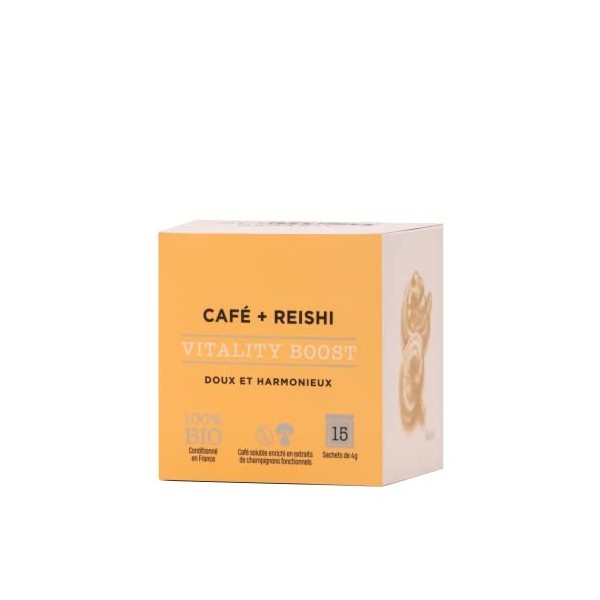 Café Vitalité - Reishi - Vitalité, Anti-stress, Système immunitaire - 15 Sachets - Biologique & Vegan - So Mush Organic