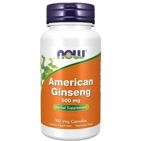 Now Foods, American Ginseng Ginseng Américain , 500mg, 100 Capsules végétaliennes, Testé en Laboratoire, Sans Gluten, Sans S