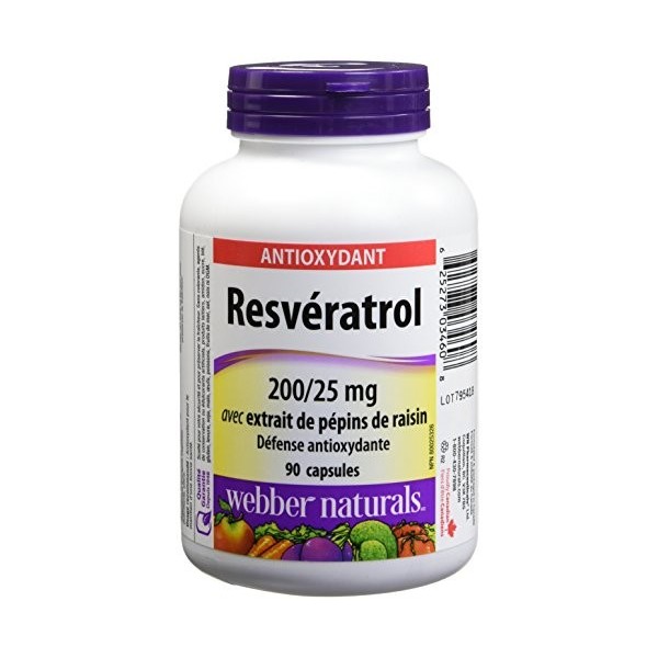 Webber Naturals® Resveratrol with Grape Seed Extract 200/25 mg 90Caplets