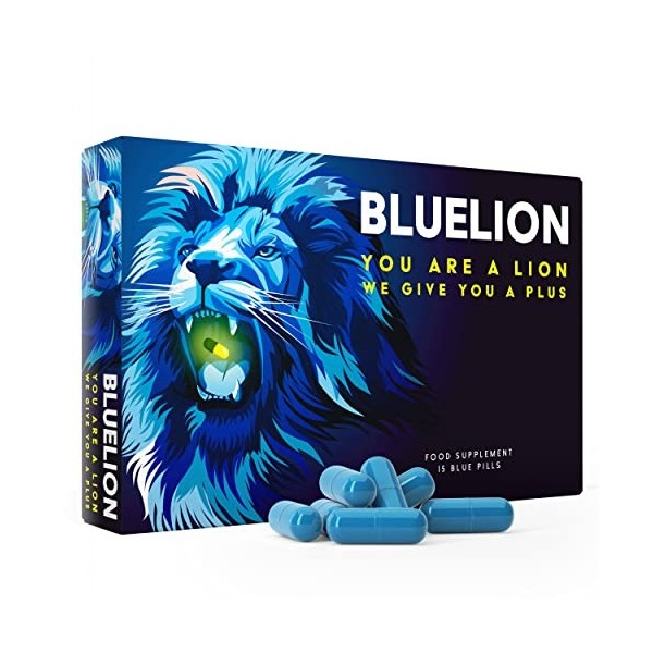 BLUELION® - 15 PILULES BLEUES | Supplément pour des Performances Maximales dHommes | Force, Ènergie, Endurance| 13 actifs à 