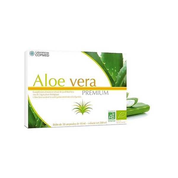 LABORATOIRES COPMED - Aloe vera premium - Complément Alimentaire - 100% pur jus daloe vera bio - Produit issu de lAgricultu