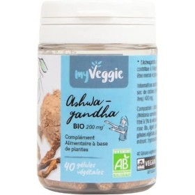 myVeggie - Ashwagandha Bio - Anxiété, Anti-Stress, Sommeil, Énergie, Bien-Être, Fatigue Chronique, Vitalité - Extraits De Pla