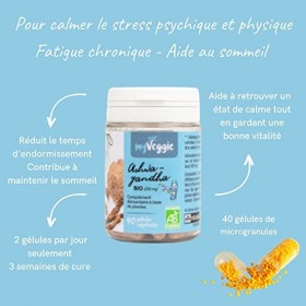 myVeggie - Ashwagandha Bio - Anxiété, Anti-Stress, Sommeil, Énergie, Bien-Être, Fatigue Chronique, Vitalité - Extraits De Pla
