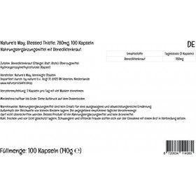 PremiumVital, Natures Way, Blessed Thistle Chardon Béni , 390mg, 100 Capsules végétaliennes, avec Pilulier Pratique, Testé 