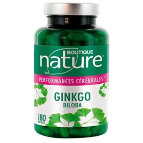Boutique Nature - Complément Alimentaire - Ginkgo Biloba - 180 Gélules Végétales - Maintient vos performances cérébrales - Fo