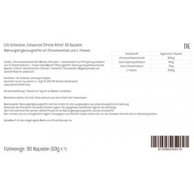 Life Extension, Enhanced Stress Relief, Citronnelle et L-Théanine, 30 Capsules végétaliennes, Testé en Laboratoire, Sans Glut