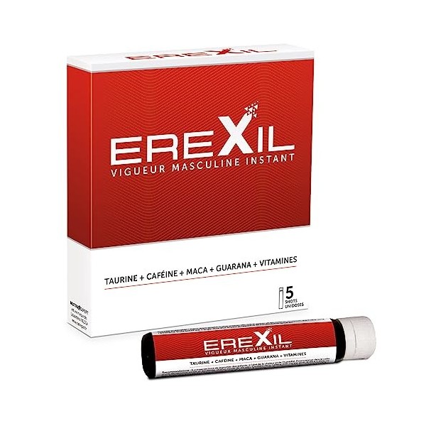 NUTRIEXPERT - Erexil - Aux extraits de plantes stimulantes - Améliore les performances et la résistance - 5 shots unidoses 25