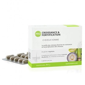 Pro Croissance & Fortification * 499.3 mg / 60 gélules * Sabal palmetto, Myrtille, Thé vert, Prêle des champs, Zinc, Sélénium