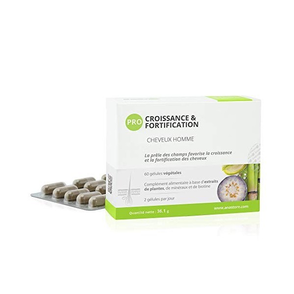 Pro Croissance & Fortification * 499.3 mg / 60 gélules * Sabal palmetto, Myrtille, Thé vert, Prêle des champs, Zinc, Sélénium