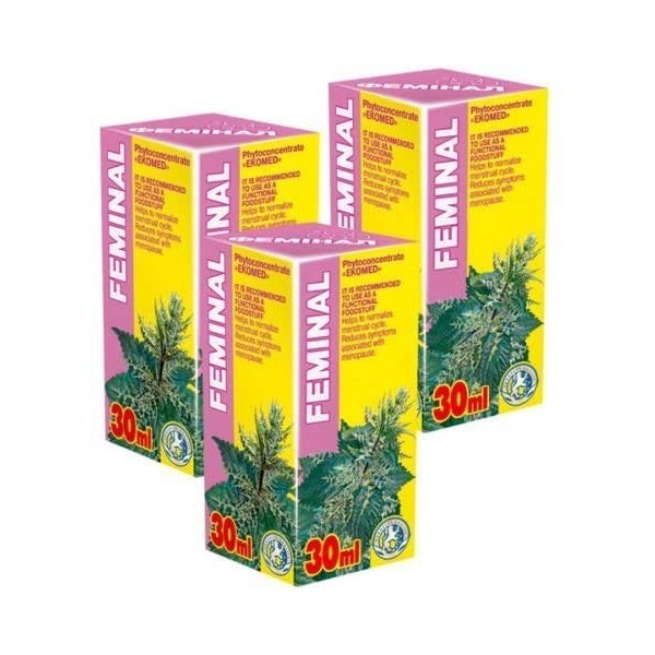 Feminal Phyto Concentré Pack de 3 - Cours de 21 jours - Extraits Naturels de Plantes - Déséquilibre hormonal - Ménopause