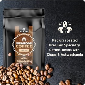 Solve Labs® ● Café Moulu Avec Chaga Et Ashwaganda ● Café Brésilien De Qualité Supérieure, DOrigine Unique ● Torréfaction Moy