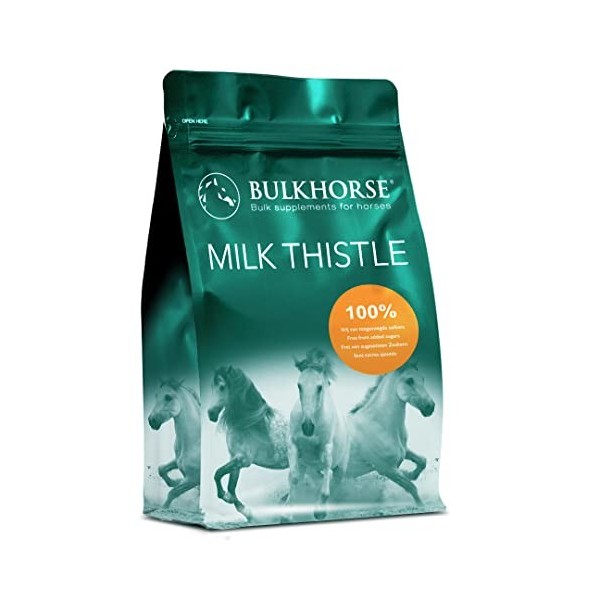 BulkHorse Poudre Chardon-Marie pour Cheval - 1,5kg | Qualité Premium pour Votre Cheval | 100% Pur et Exempt de sucres ajoutés